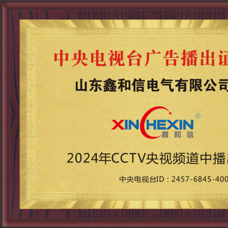 山东鑫和信电气有限公司在CCTV央视频道中播出